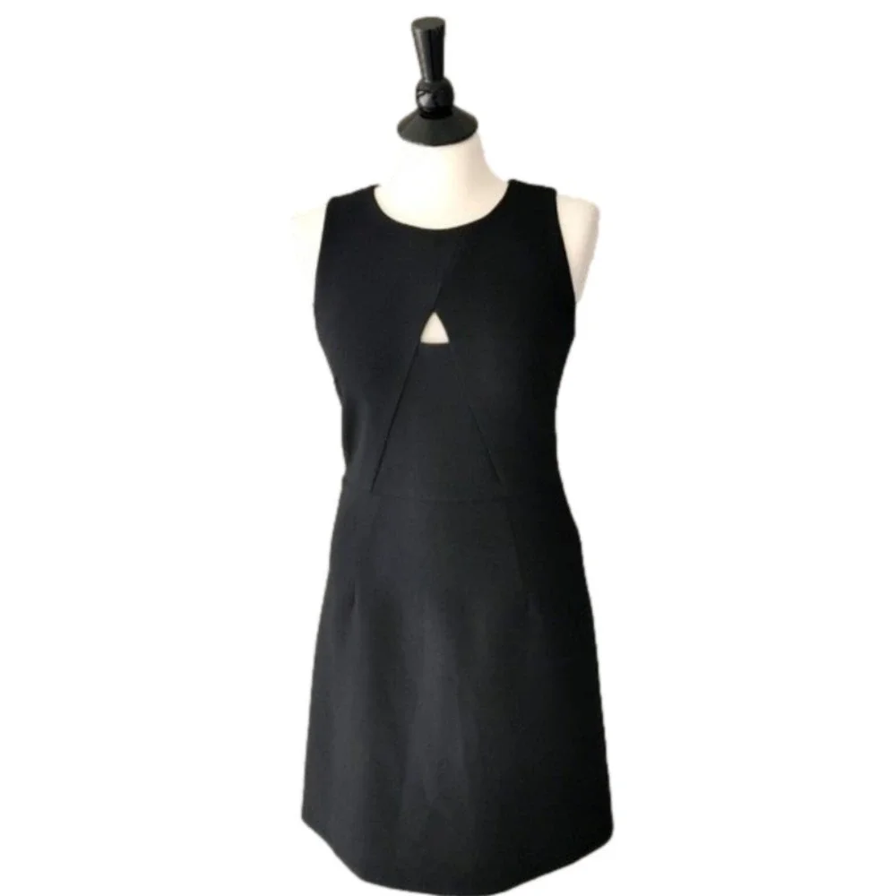 Milly A-Line Peekaboo Mini Sheath Dress in Black Size 4 - Picture 2 of 7